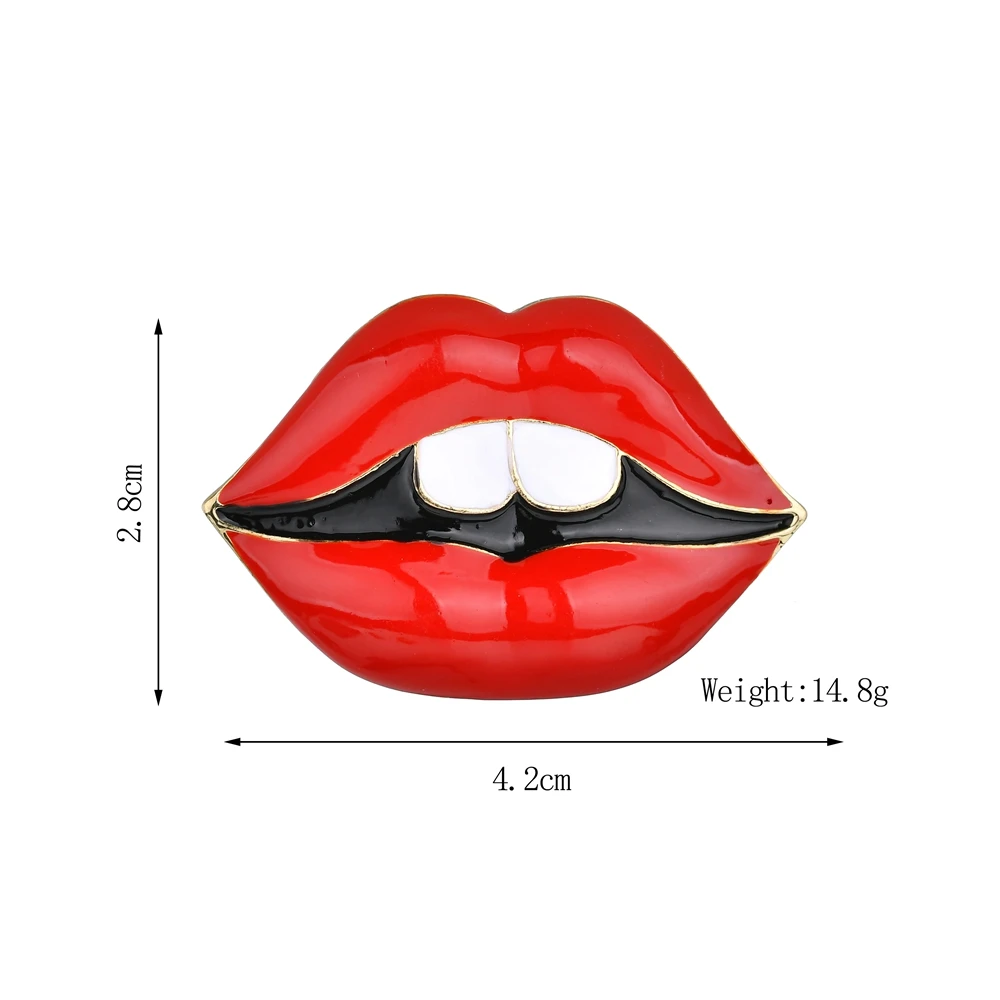 Женская Брошь MissCyCy в форме Красной губ модная брошь значок аксессуары для одежды
