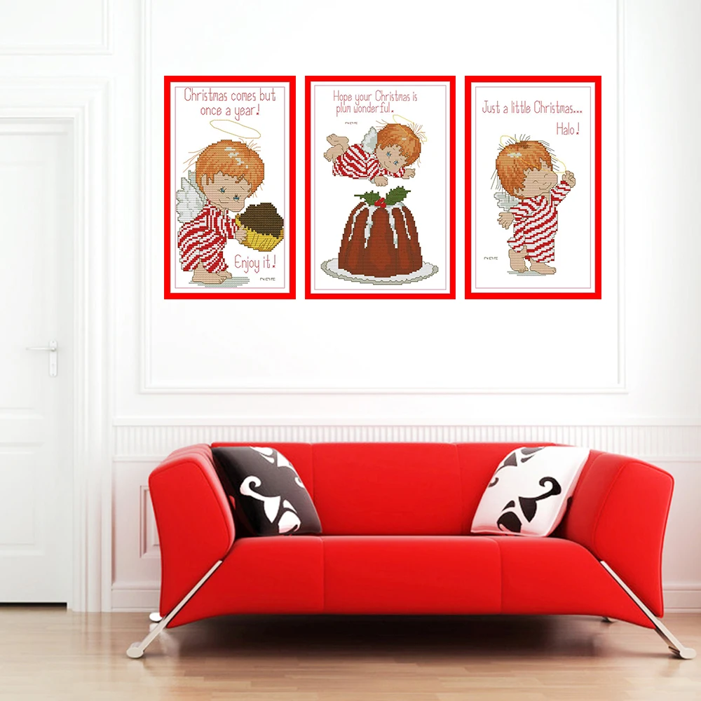 Набор для вышивки с изображением маленьких ангелов рукоделие ручной работы