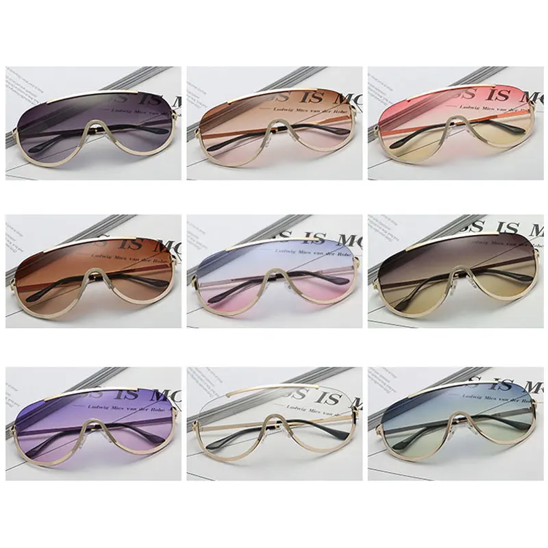 

One Piece Oversize Women Sunglasses Big Frame Shield Gradient Oversize Sunglasses Female Cool Sexy Shield Shades Men Alloy