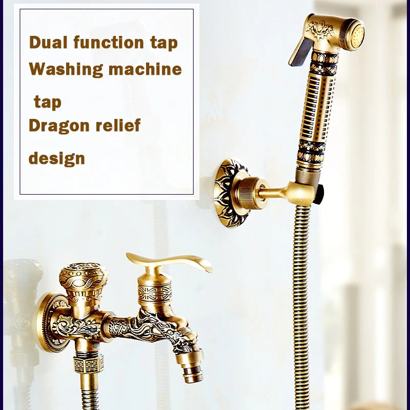 Uythner настенный кран для ванной комнаты резной стиральной машины с двумя