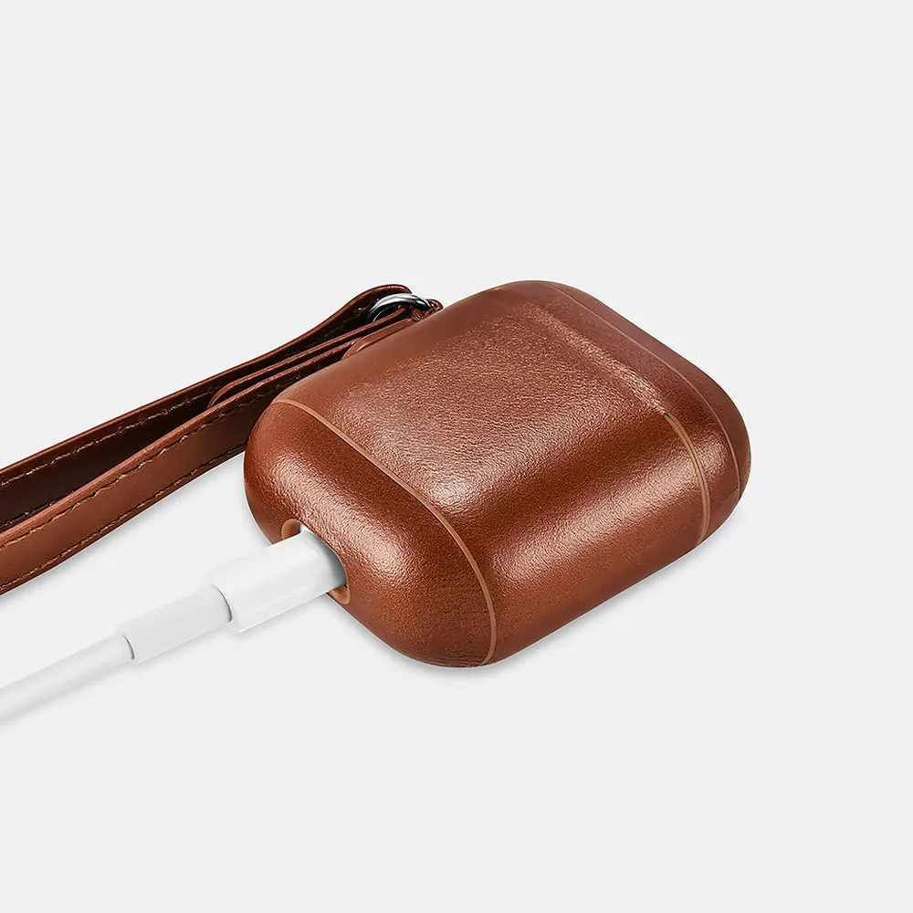 Кожаный чехол для Apple Airpods 2 Airpods 1 защитный чехол винтажный дизайн для наушников кожаный чехол светодиодный светильник