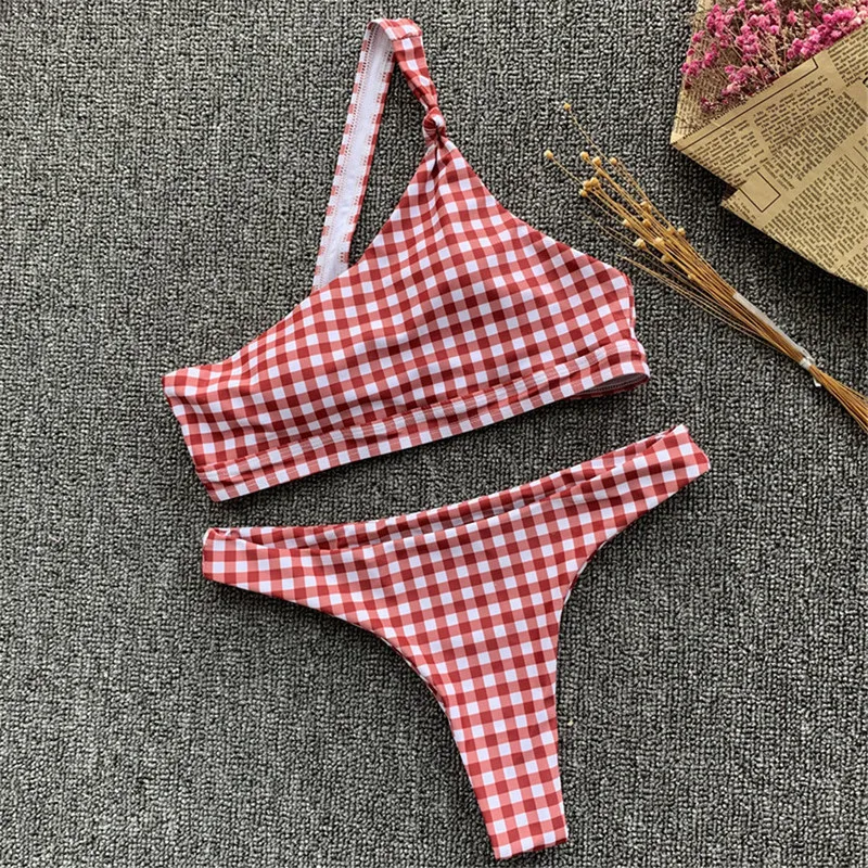 SAKKUS 2019 сексуальный комплект бикини с одним плечом пуш ап купальник женский