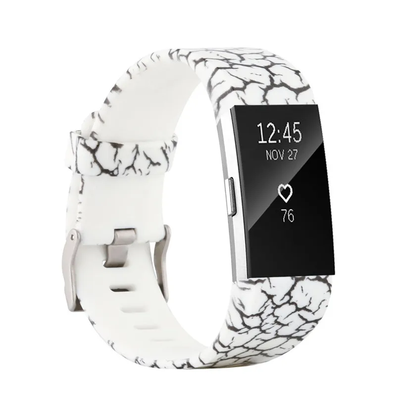 Модный спортивный силиконовый ремешок для Fitbit Charge 2, мягкий Регулируемый сменный мужской браслет, умный браслет для женщин и мужчин