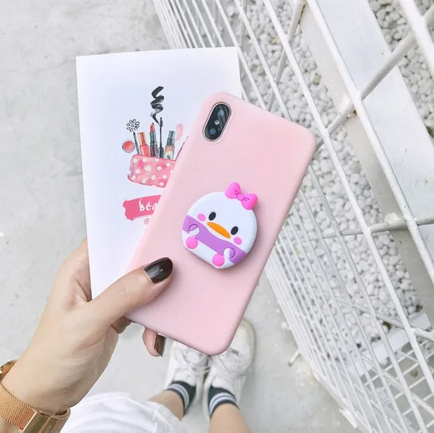3D милый чехол с кольцом для iPhone 6S 7 8 plus X XR XS Max samsung galaxy S10 S7 S8 S9 Note 9 |