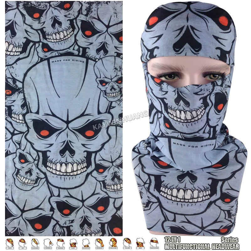 

EXPRESS SHIPPING 100pcs/lot (Mix Model OK) Puplar Grey Skulls Magic Scarf Balaclava Beanie Cap Multifunction Bandana Headwear