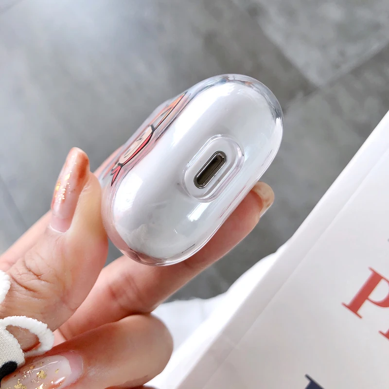 Чехлы для наушников Cartoon Cute Transparent Pure color для Apple Airpods, прочные, прозрачные, из пластика, защитный чехол для Air Pods.