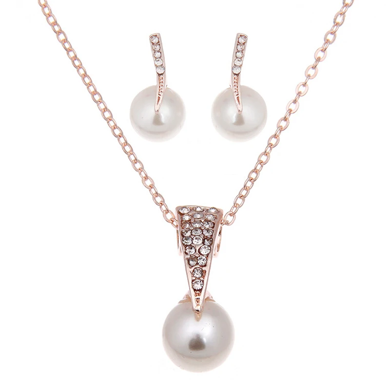 

Topkeeping Brand Women Fashion Jewelry Set Bridal Wedding Accessories Charm Shiny CZ Stones Bead Pendant Necklace Earrings Sets