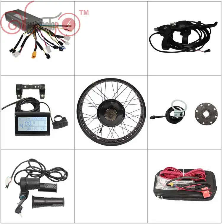 

EU DUTY FREE ConhisMotor Ebike Conversion Kits 24V 36V 500W Fat Tire Rear Wheel 20" 24" 26" Controller LCD3 Display PAS Brake