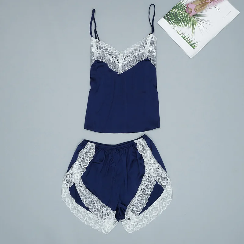 

Sexy Summer Womens 2PC Robe Bath Gown Strap Top Pants Pajamas Sets Sleepwear Lady Home Wear Nightgown Suit Sleepshirts M-XL