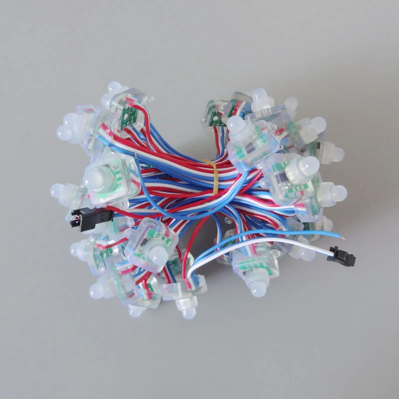 500pcs 12mm WS2811 RGB Led Module String Waterproof DC5V Digital Full Color LED Pixel Light 50pcs/string | Освещение