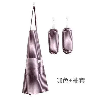 

Home waterproof cooking aprons suit with cuffs kitchen oil-resistant waist apron