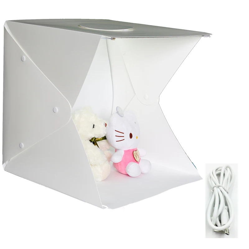 with USB Cable Baolyda 40 см светодиодный светильник для фотостудии Настольный светильник для съемки 40 светодиодный регулируемый софтбокс для тентов аксессуары для лайтбокса - Цвет: with USB Cable