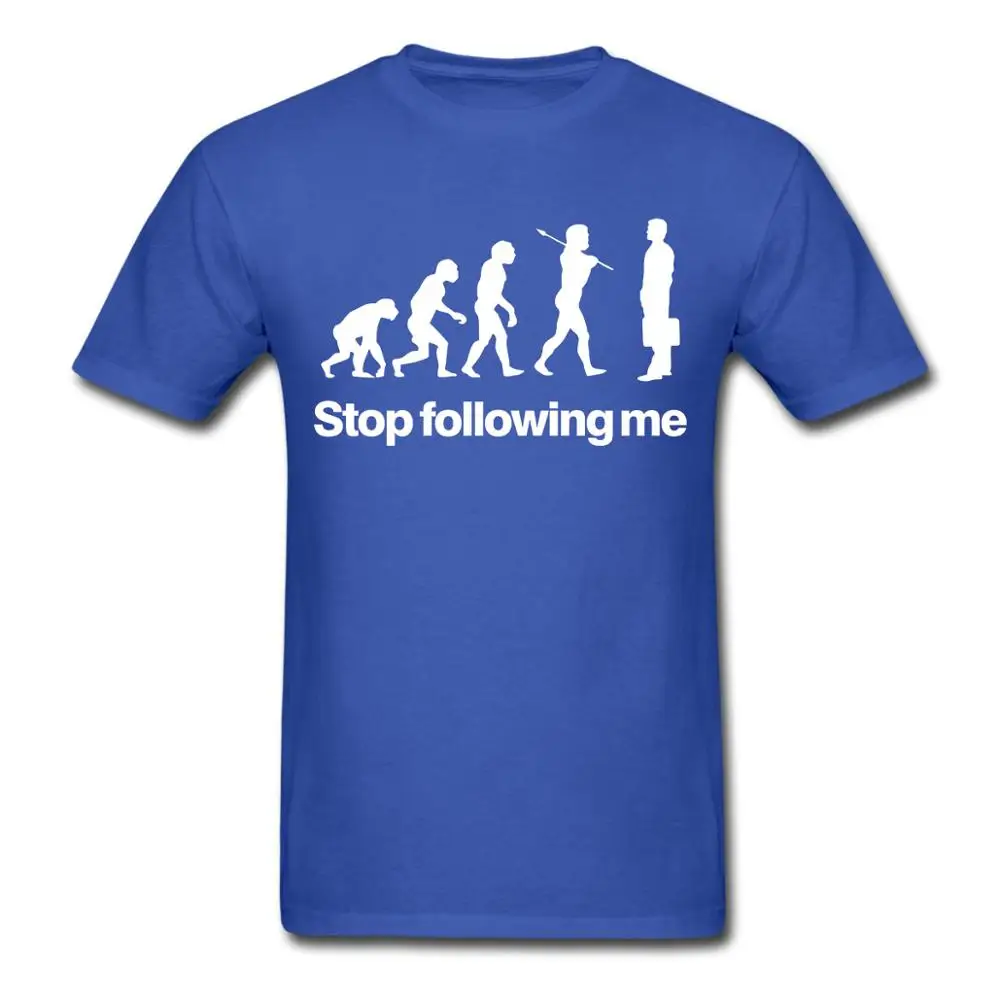 Evolution Stop Follow Me Футболка мужская забавная футболка 100% хлопок размер США|Мужские