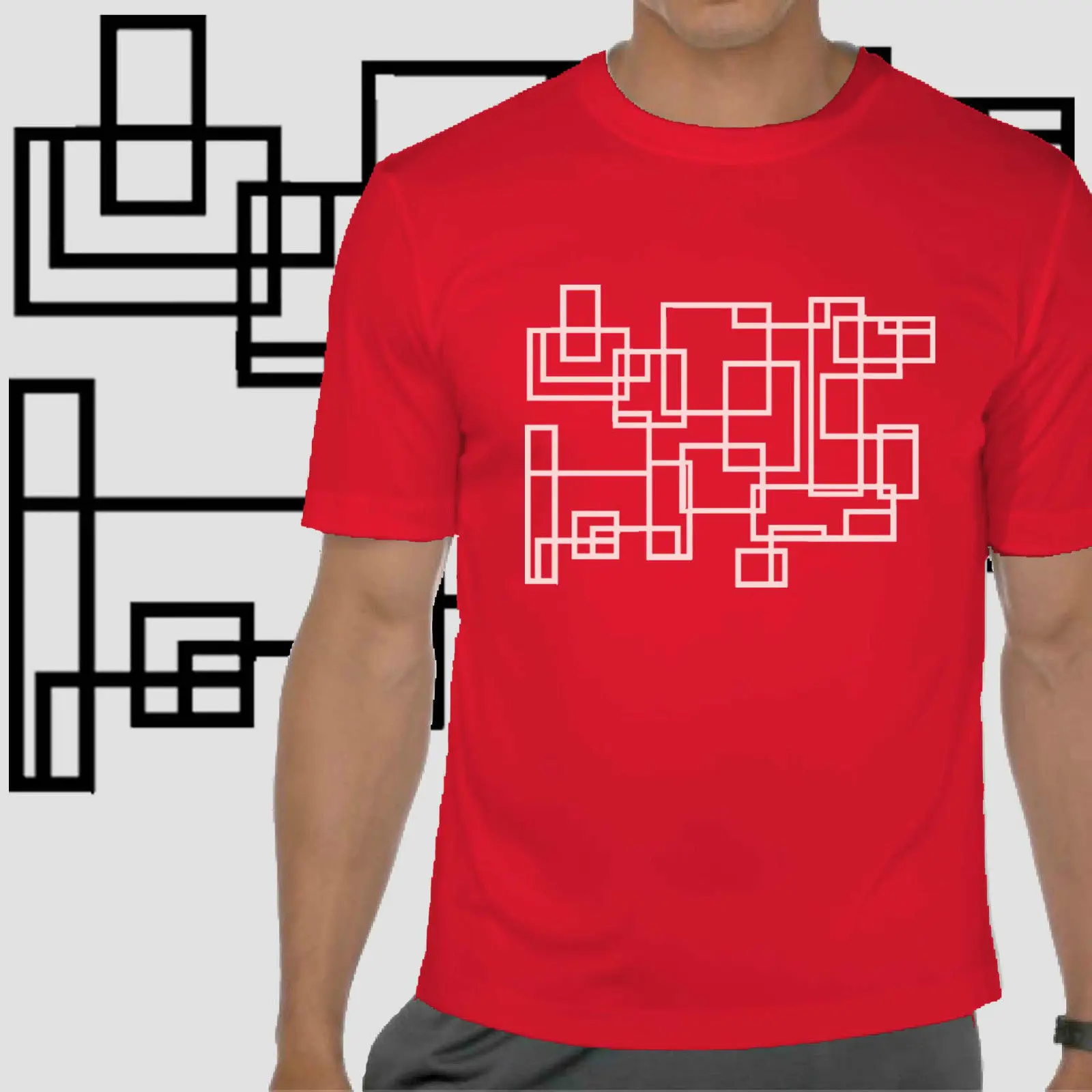 Мужская футболка с изображением мандалы геометрические квадраты Индийская Йога