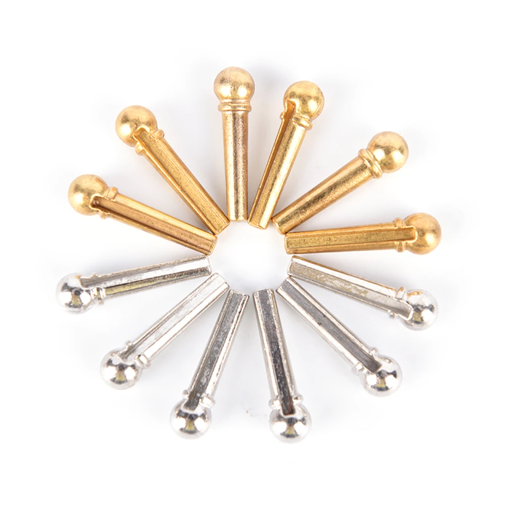 

New 6 Pcs 28.5mm Brass Acoustic Guitar Bridge Pin With Electric