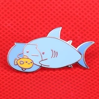 cute fish enamel pin cartoon funny aquarium brooches sea animal badge creative gift for kids girls jackets backpack accessories
