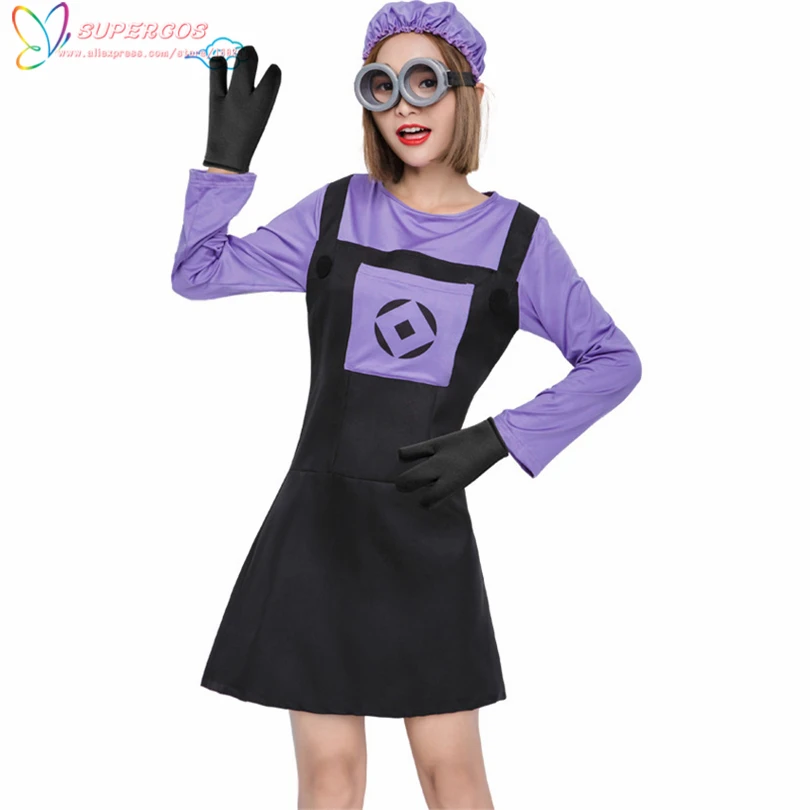 Новейшее фиолетовое платье с отравлением злых миньонов косплей костюм для