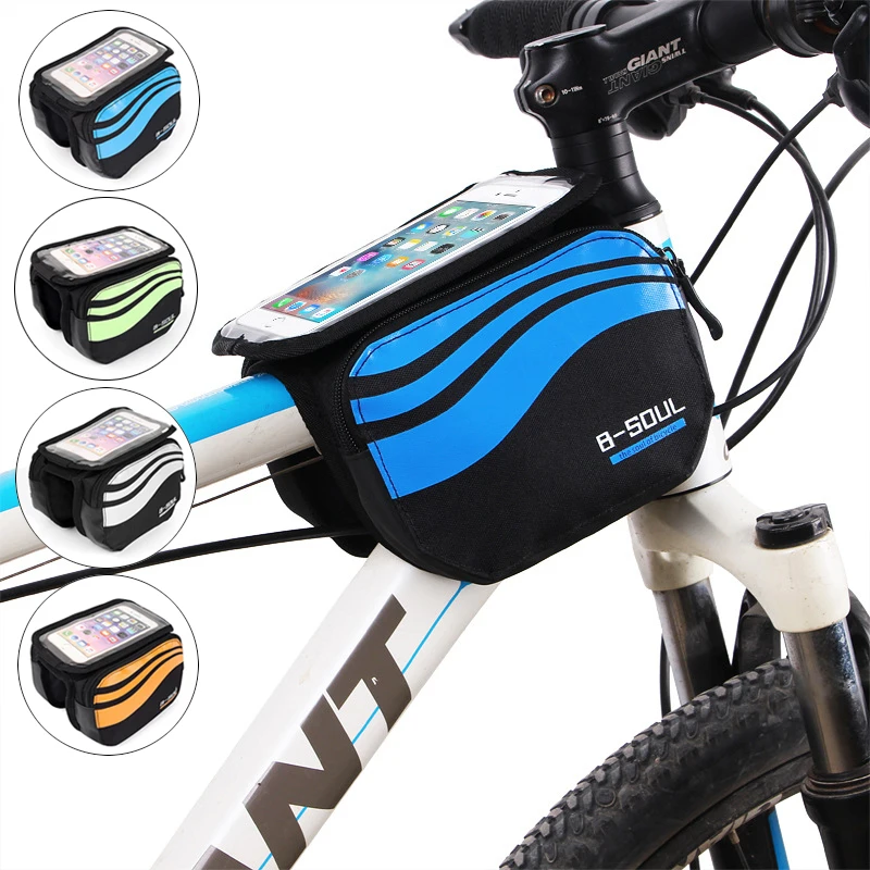Велосипедная Передняя сумка для телефона с сенсорным экраном, MTB, дорожная велосипедная сумка для мобильного телефона, велосипедная Передняя сумка, 5,7 дюймов, сумка для мобильного телефона, Аксессуары для велосипеда