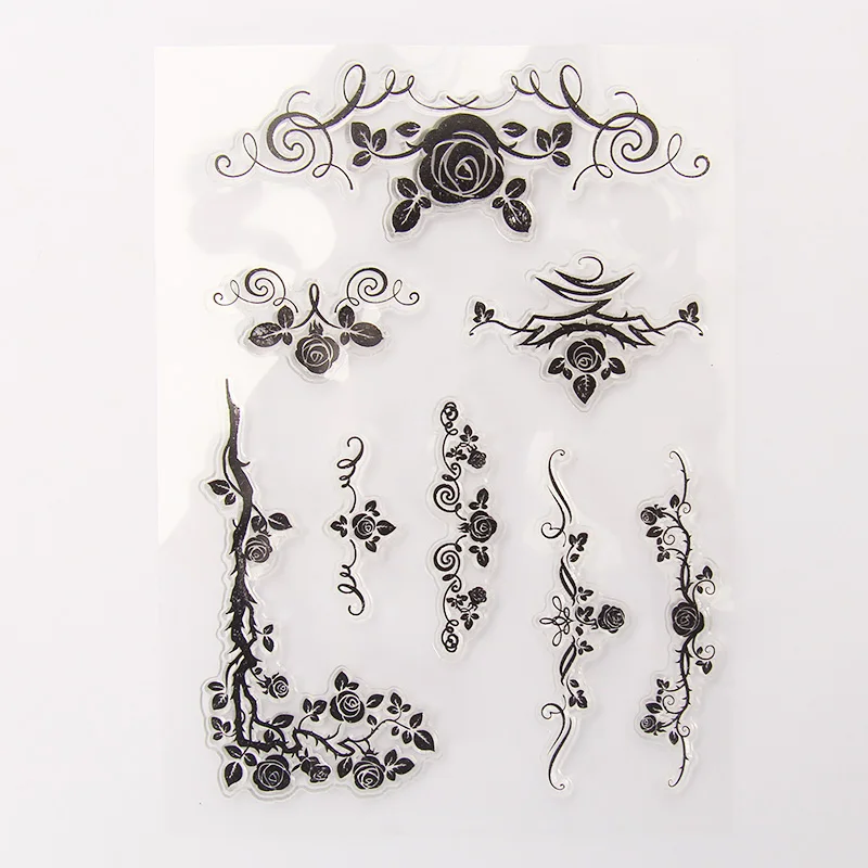 

vintage vines flowers plants transparent silicone clear stamp for scrapbooking DIY craft decoration soft stamp kids stationery