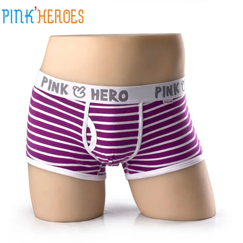 Нижнее белье мужское в полоску с бахромой feb30|pink hero|panties menmen boxer underwear |