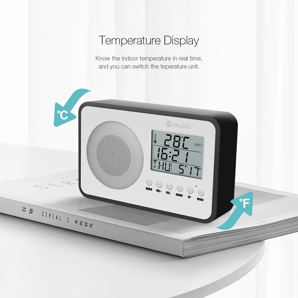 Digoo DG FR600 SmartSet беспроводной Деревянный винтажный цифровой FR радио Будильник