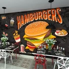 Самоклеющаяся наклейка для стен художественная мультяшная граффити гамбургер Ресторан Кофейня фотообои Papel де Parede 3D
