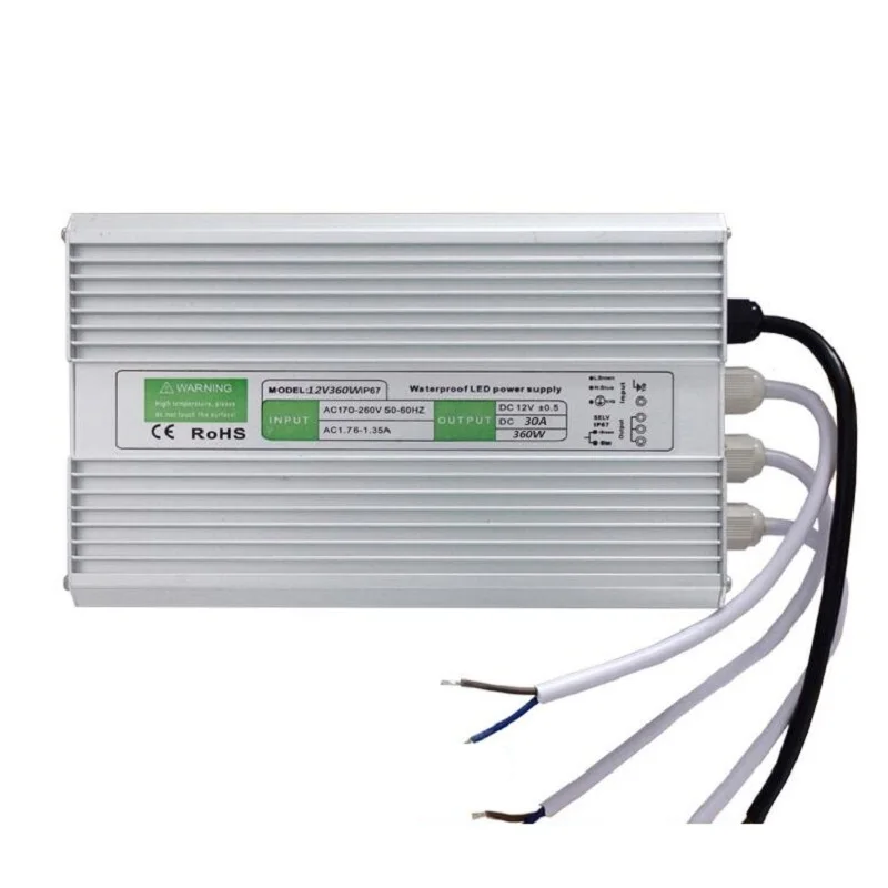 12 В 30 А Водонепроницаемый светодиодный импульсный источник питания