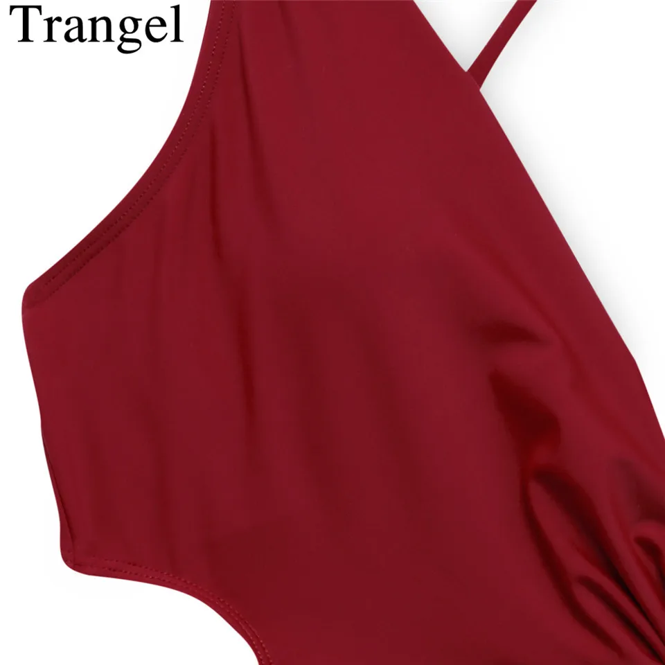 Trangel сексуальный глубокий v образный купальник женский с открытой спиной