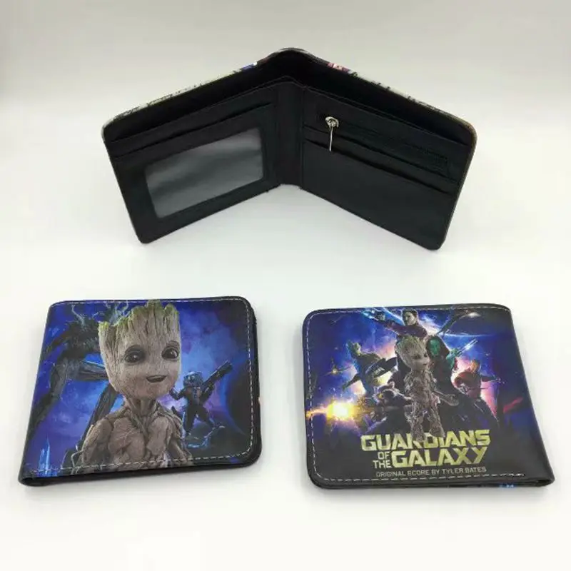 08 Новинка, кошелек для монет Groot, двойной, мультяшный, короткий кошелек, цветной, с принтом, держатель для карт, на молнии, Poucht, для мальчиков и девочек, кошельки для подростков, подарок - Цвет: 08