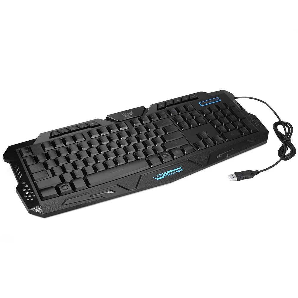 Двуязычный русский/английский 3 Подсветка Цвета проводной Pro Gaming Keyboard с