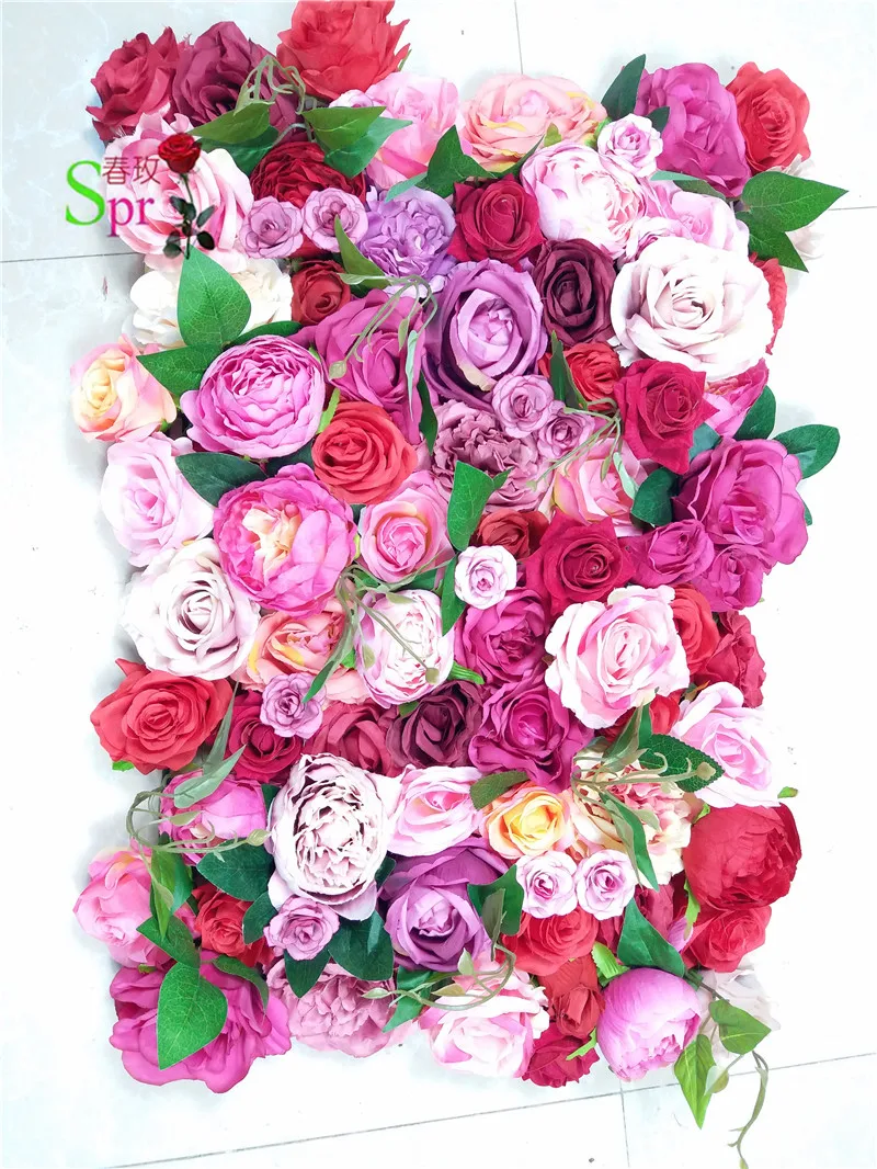 

SPR Free Shipping 10pcs/lot 3D Artificial rose peony &hydrangea flower wall wedding backdrop artificial flower arrangements