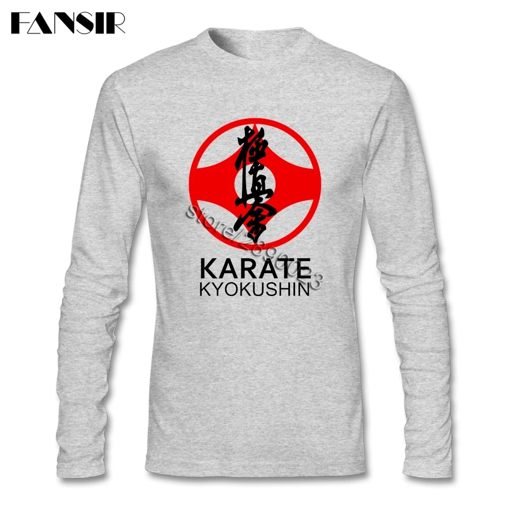 Футболка Karate Kyokushin мужская с длинным рукавом хлопок круглый вырез новый дизайн