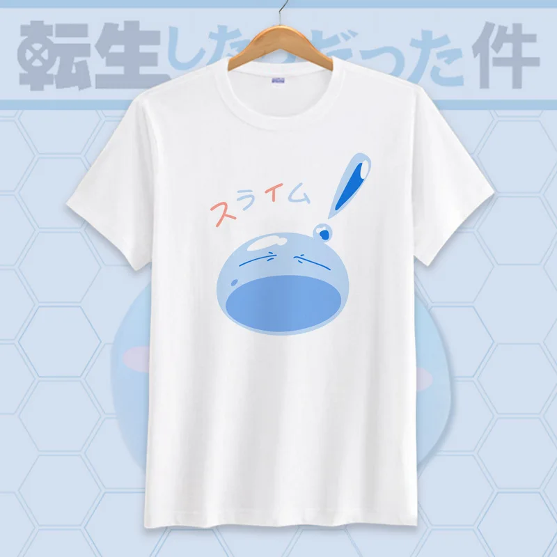 

Мужская футболка с надписью «Time I Get Reincarnated as a Slime», костюм для косплея, летняя футболка унисекс с круглым вырезом и коротким рукавом, повседн...