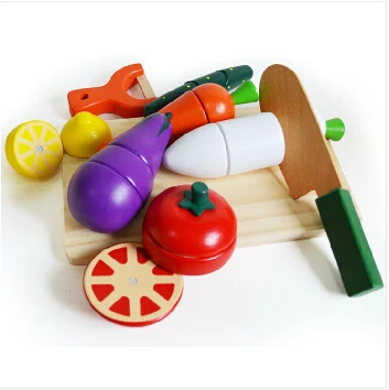 

New wooden toy Kitchen toy Magnetic vegetables Fruit long Wooden box.