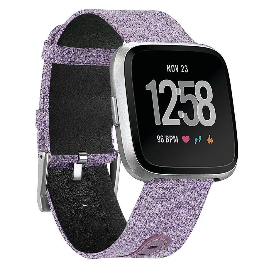 Холщовый ремешок для часов Fitbit Versa с коннектором пряжкой Для Sport Smartband на запястье