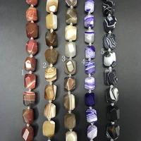 15 16pcsstrand5 color choice faceted nuggets natural stripe agates loose beadsonxy stone gems slice pendants jewelry making
