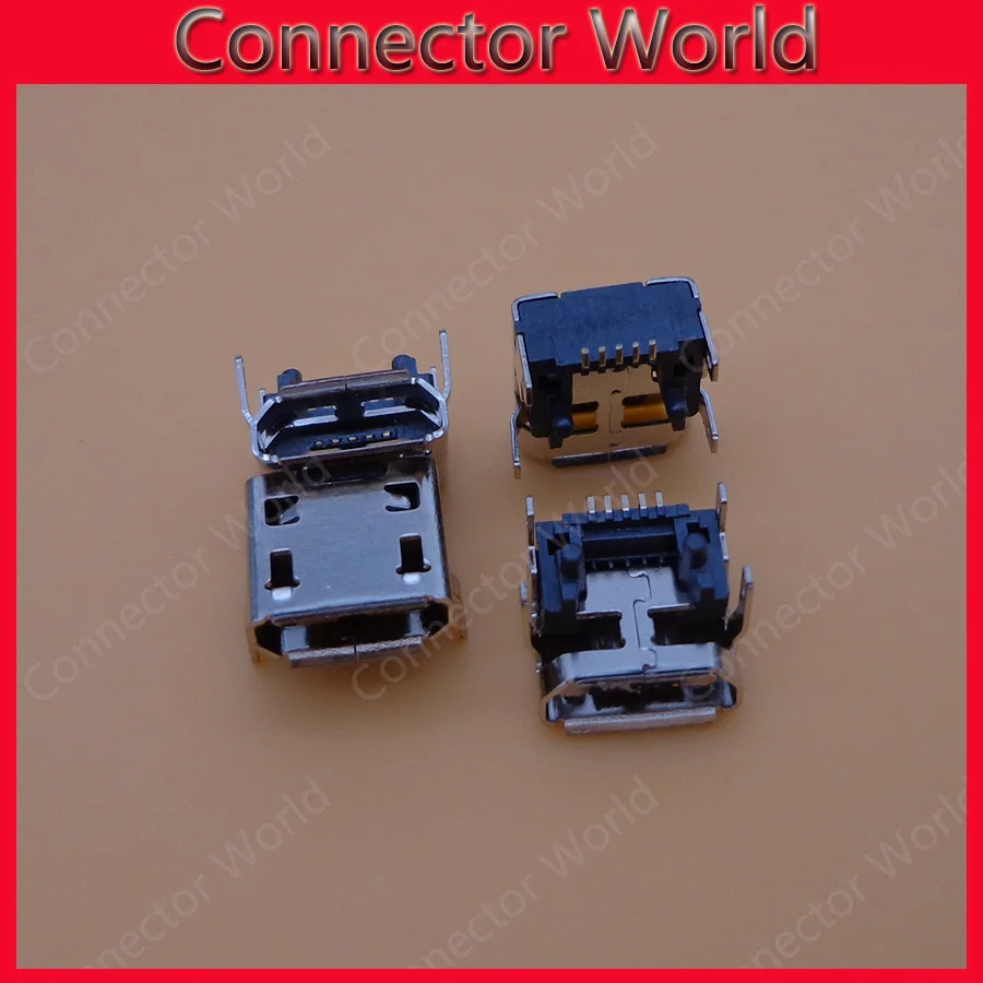 50 шт./лот Новый миниатюрный гнездовой разъем Micro USB для зарядки и передачи данных 5