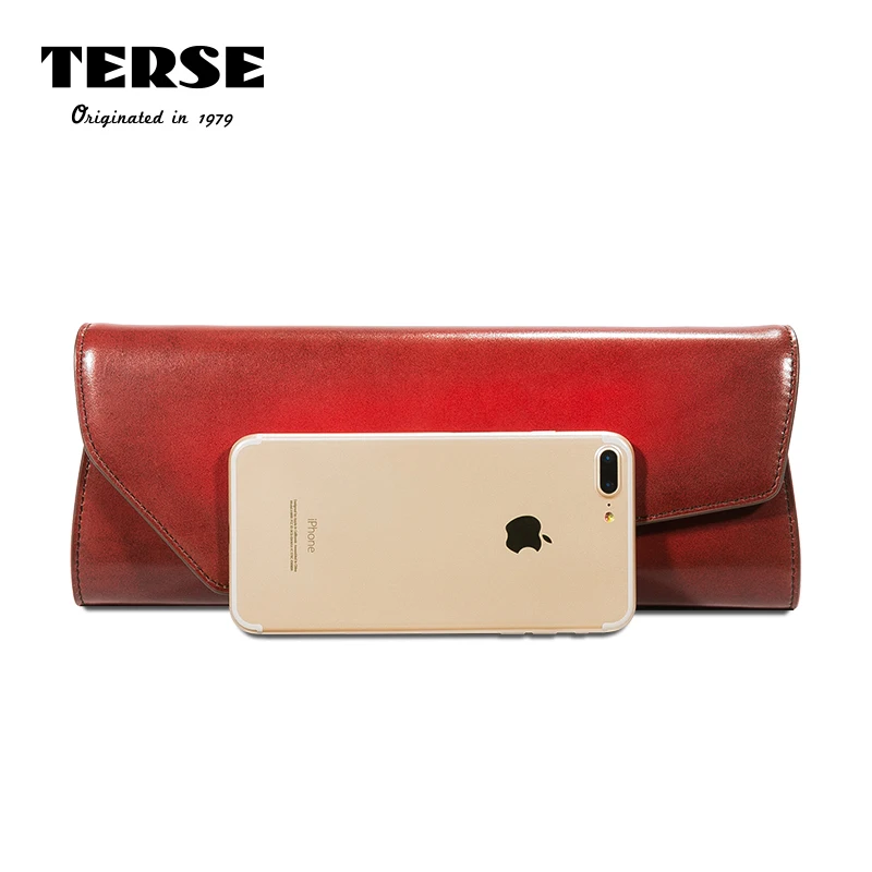 TERSE новый женский кошелек итальянский Длинный кошелек-конверт из натуральной