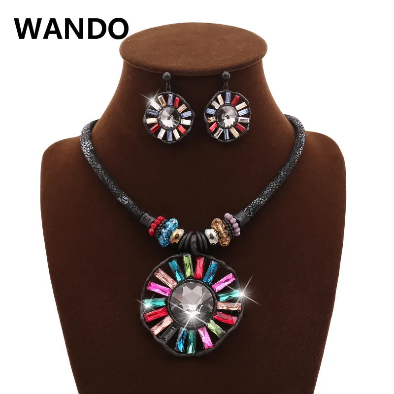2015 New FashionFashion Essentials Women Lady bohemian boho Blue Turquoise look Stone Necklace Pendant Green Color | Украшения и