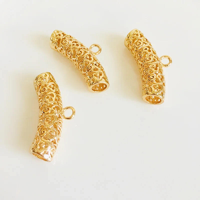 wholesale 5 pcs/lot 14k gold plated big hole connector pendant charms hanger jewelry making craft findings DIY for women | Украшения и
