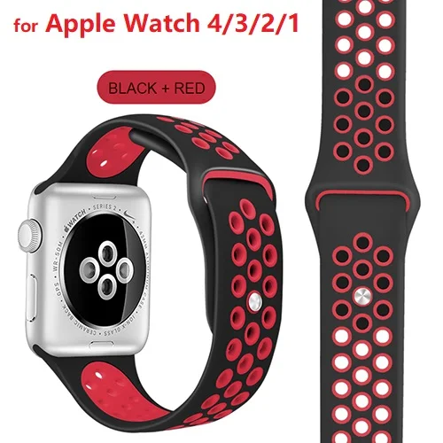 Спортивный ремешок для iWacth 4 44 мм 40 мм силиконовый ремешок для Apple Watch 1 2 3 4 42 мм 38 мм 44 мм 40 мм браслет ремешок+ защита экрана - Цвет: 8