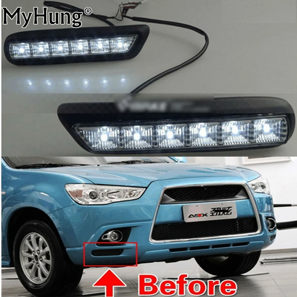 Светодиодный дневный ходовой светильник DRL для MITSUBISHI OUTLANDER SPORT RVR ASX 2010 2012 2 шт. dar