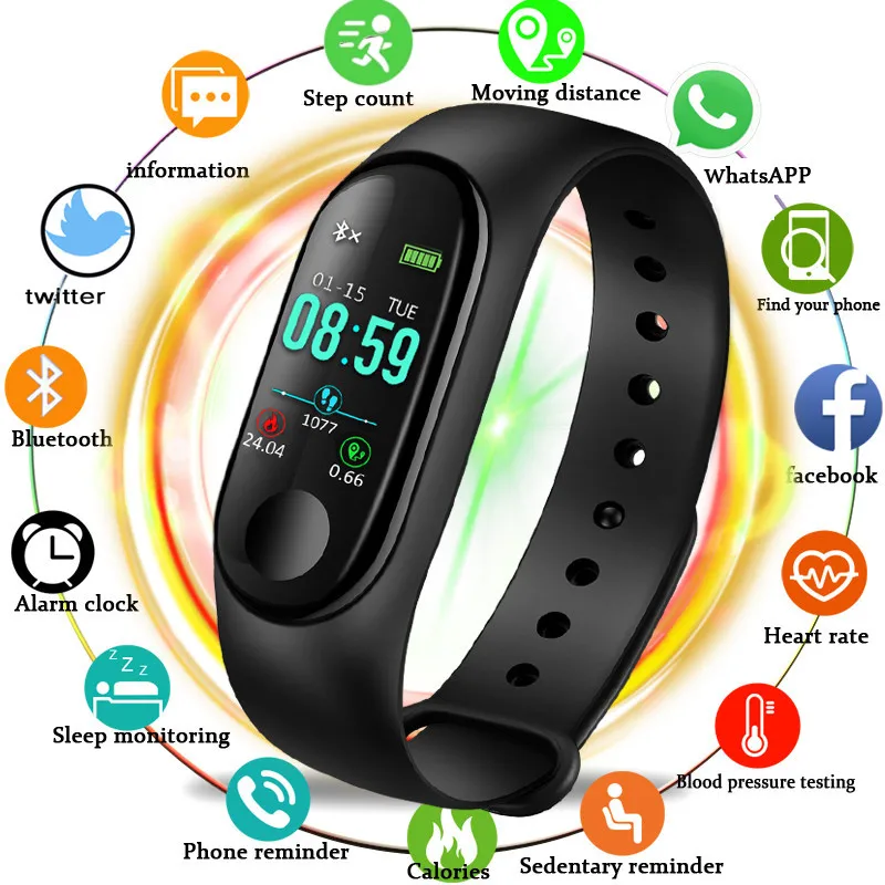 BANGWEI мужские Для женщин Smart спортивные часы светодиодный Цвет Сенсорный экран
