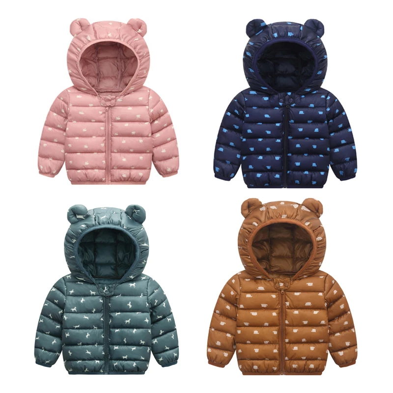Осень зима 2019 теплые куртки для девочек пальто маленьких детская верхняя одежда