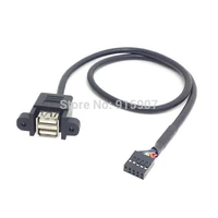 cy chenyang stackable dual usb 2 0 a type female to motherboard 9 pin header cable with screw panel holes 50cm