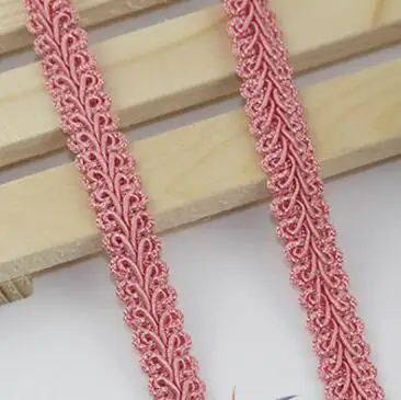 Dark pink 1,2 см кривая кружевная отделка Серебряная сороконожка плетеная лента ткань ручной работы DIY Швейные принадлежности для рукоделия аксессуары 4 ярдов - Цвет: Dark pink