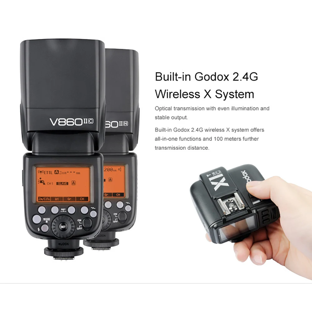 Вспышка для камеры Godox V860IIF беспроводной триггер X1F TTL 2 4G Fujifilm скоросветильник