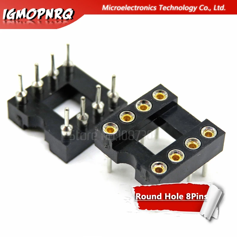 

20pcs DIP8 Round Hole 8 Pins 2.54MM DIP IC Sockets Adaptor Solder Type 8 PIN IC Connector