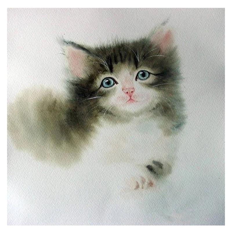 Полный 5D поделки алмазов картина Grey Cat Алмазная вышивка мозаика рукоделие