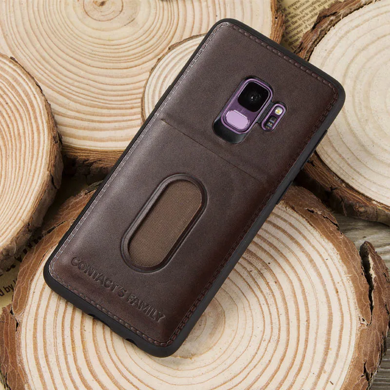 Винтаж кожаный бумажник чехол для samsung Galaxy S9 карман-держатель для карт чехол для samsung S9 защитный чехол на телефон гравировка - Цвет: 1001-coffee